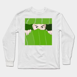 Man hiding behind the leaf Long Sleeve T-Shirt